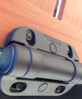 Heavy Duty Gate Hinge With Built Tough Construction And No Sweat Install For Pool Fences Or Commercial Gates close-up view, black material.
