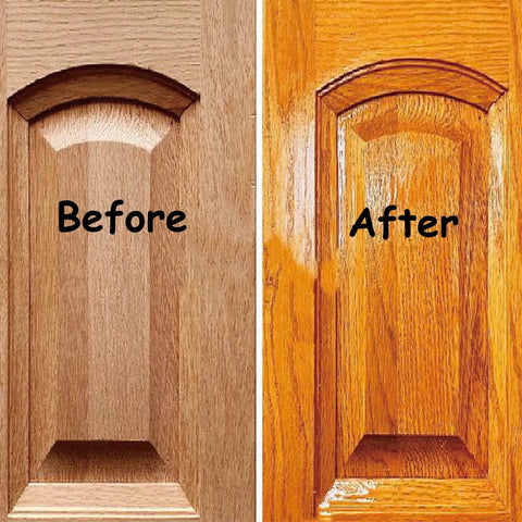 Wood panel before and after using All Natural Pure Tung Oil For Wood Finish And Waterproofing Sealant, Pro Grade, Food Safe.