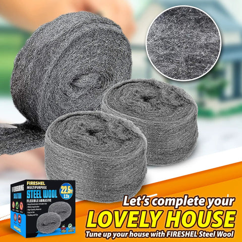 Gap Fill Steel Wool Roll For Mice Control And Rust Cleanup, 3.2 X 22.5 Feet, Handy Hardware Kit packaging with wool rolls