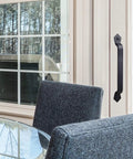 Rustic Barn Door Handle 11 Inch Cast Iron Sliding Gate Pull Black Heavy Duty Fence Door Hardware on interior cabinet
