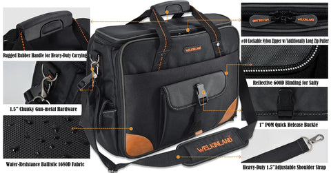 88 Pocket Electrician Tool Bag With 3 Large Compartments And 35L Capacity, Padded 17 Inch Laptop Sleeve, Built For Electricians, Technicians, HVAC Pros And Mobile Techs Who Need Serious Organization