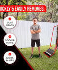 12 Inch Sticker Burr Roller Tool For Yard Cleanup Easy Push Away Goatheads And Grass Burs From Driveways Cars And Shoes Keeping Pets Safe With Innovative Foam Roller Design No More Sticky Mess in grass with user.