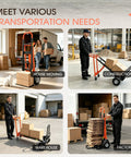 Beefy 4 In 1 Hand Truck With 360 Degree Swivel Casters used in home, construction, warehouse, and factory settings