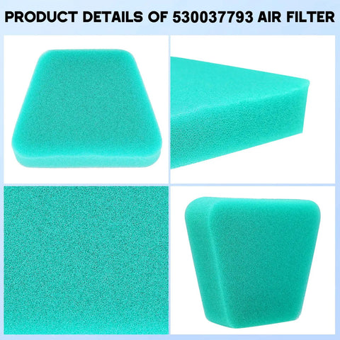 Air Filter Fuel Line Primer Bulb Spark Plug Tune Up Kit for 42cc Poulan Craftsman Chainsaws, green triangular air filter detail