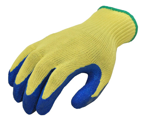 Kevlar Tough Cut Resistant Work Gloves With PVC Grip ANSI Rated Heavy Duty Safety Gear for construction and mechanics, front view