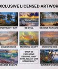 Exclusive licensed artwork collage with eight nature-themed paintings for Do It Yourself Paint By Numbers Kit For Adults With Framed Canvas.