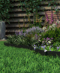 4 Inch Tall Landscape Edging Kit, 100 Ft Flexible Lawn Border With 99 Anchoring Spikes, crisp garden edge along flower bed