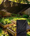 Black Shade Cloth 70 To 80 Percent UV Protection 20 Feet By 20 Feet Sun Mesh Net for garden plants covering raised beds