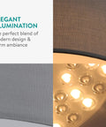 Close-up of Dope Drum Shade Flush Mount Ceiling Light with 15.75 inch diameter and 22W LED, warm white soft glow detail.