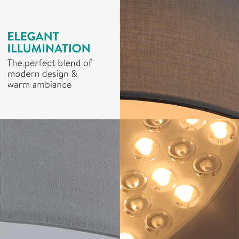 Close-up of Dope Drum Shade Flush Mount Ceiling Light with 15.75 inch diameter and 22W LED, warm white soft glow detail.