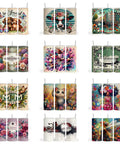 Dope 20 Oz Tumbler Sublimation Wrap Bundle With Ready To Press Transfers For Straight And Skinny Tumblers, floral and animal designs