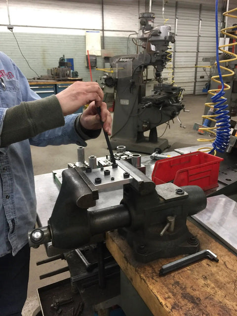 Person using Bright Ball End Hex L Key Allen Wrench Set, Inch And Metric, 22 Piece Combo in workshop