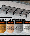 Beefy Heavy Duty Foldable Garage Shelves Wall Mounted Rack System installed on different wall types.