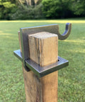 AR500 Hardened Steel Shooting Target 2x4 Topper Hook Three Eighths Inch Thick For 0.6 Inch Hole Mounting on wood post