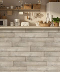 Kitchen with Real Wood Shiplap Wall Planks White 5 Inch Peel And Stick Boards Set Of 10 12.5 Sq Ft Pine Wood Non Toxic VOC Free