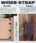 Comparison of Heavy Duty 3.5 Inch Gate Hinges for Wooden Fences and Vinyl Gates with Screws Included, featuring wider strap design and rust-resistant properties.