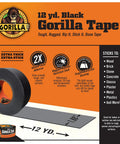 Black Duct Tape Heavy Duty Double Thick 1.88 Inch By 12 Yard Roll Pack Of 18 displayed with features and usage