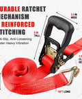 Beefed Up Heavy Duty Ratchet Straps 4 Pack 4500 Lbs Breaking Strength 1.5 Inch Wide 15 Foot Tie Down Straps with padded handle.