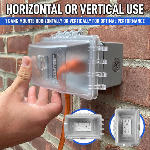 Weatherproof In Use Outlet Cover With Lockable Bubble Cover For Outdoor Plugs And Receptacles Horizontal Or Vertical Mount UL Extra Duty Compliant 18 Configurations