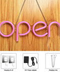 Open Sign For Business Pink 16x6 Inch Attention Grabbing Open Close Display With Low Voltage Bright Lights On Off Switch