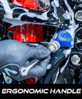 Ergonomic Lug Nut Cleaning Brush For Wheels And Rim Detailing Long Soft Bristles That Conform To Recessed Areas Grey 8.5 Inch By 1 Inch Rubber Gripped Handle Slick Car Detailing Tool cleaning lug nut wells on foamed wheel