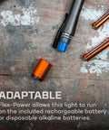 Orange Inspector 500 Plus Pen Light Rechargeable Pocket Led Flashlight 500 Lumen With Four Modes Turbo Strobe High Low Compact Pocket Tool with batteries