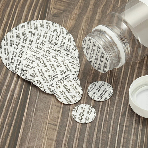 PATIKIL 45mm foam lid liner discs, 50-pack, white foam tamper-pressure-sensitive seals for bottle caps