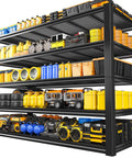 Beefy 5 Tier Garage Shelving Unit With 3000 Lbs Total Capacity Adjustable Industrial Metal Shelves For Garage Basement Pantry Workshop Or Warehouse Storage Sturdy 72 Inch Tall 48 Inch Wide, loaded view
