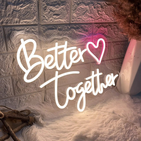 Neon Sign For Wedding Wall Decor LED Light Sign USB Operated Aesthetic Room Decor For Bedroom And Home Office Vibe