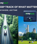 Keep Your Ride Secure With This Heavy Duty Magnet GPS Tracker Featuring Free 4G LTE Tracking App on a scenic road with GPS icon.