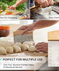 All Purpose Bench Scraper For Dough And Pizza Stainless Steel Heavy Duty Griddle Chopper used for chopping vegetables and cleaning grill