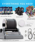 Hobby Rock Tumbler Kit For Kids And Adult Beginners Turn Rough Stones Into Smooth Gemstones With An Easy To Use Durable Polisher For At Home Fun Educational Science Activity And Creative Craft Projects. Includes 1lb barrel, grit, rocks, and accessories.