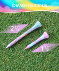 Multicolor Golf Tees Set, Bamboo Wood 100 Pack With Mixed Sizes One And A Half Inch, Two And Three Quarters Inch on grass