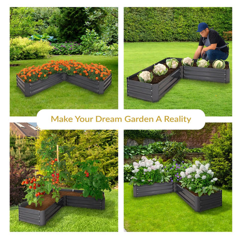 Galvanized Raised Garden Bed Kit 2x2x1 Ft Square Outdoor Planter For Vegetables Herbs And Flowers Dark Gray Metal Box With Sturdy Build For Easy Setup And Bigger Harvests In Your Backyard