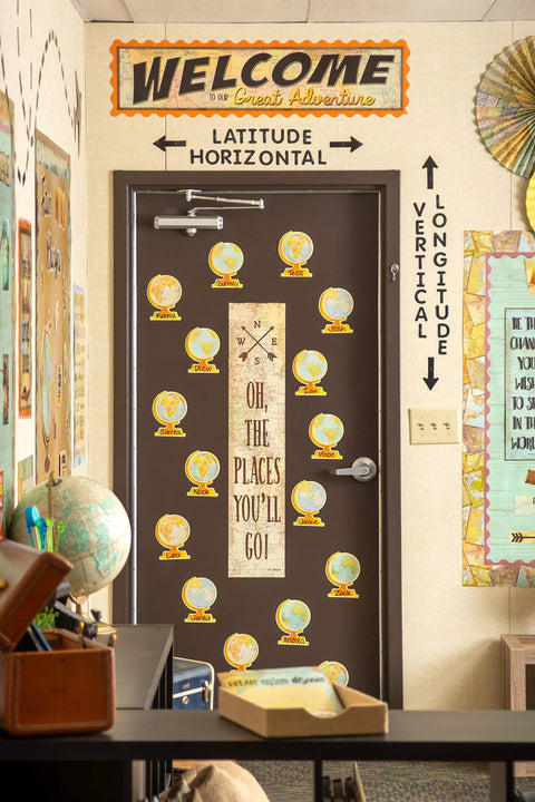 Travel The Map Globes Accents Pack Of 30 Pieces 6 Inch Classroom Decor For Walls Doors Bulletin Boards Bins And Desks