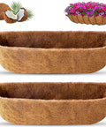 All Natural Coconut Fiber Planter Liners For 24 Inch Pots, 2 Pack, coco coir window box for outdoor plants and garden decor.