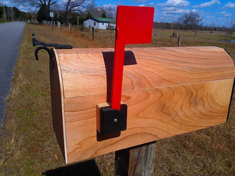 All Surface Mailbox Flag That Fits Brick, Stucco, Stone, Wood, Metal Or Plastic Mailboxes USA Made Durable Flag on wooden box
