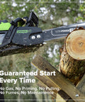 18 Inch 60V Cordless Chainsaw Tool Only Bringing Actual Gas Engine Kick To Yard Work Without The Noise Or Fumes cutting through a log with precision.