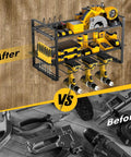 Heavy Duty 3 Tier Tool Organizer Wall Mount Set For Garage 2 Pack Cordless Drill Holder And Tool Shelves