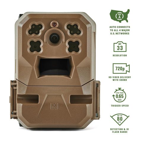 Edge Cellular Trail Camera With Auto Connect Across Nationwide 4G LTE HD Video And Audio Built In Memory No SD Card Needed