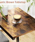 Rustic brown tabletop of Set Of 2 C Shaped End Tables For Couch With Curved Legs Space Saving Under Sofa Side Tables