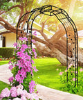 Tall Black Garden Arch Trellis 8.2 Ft High 6.2 Ft Wide Outdoor Arbor For Climbing Plants Roses And Vines Built To Last