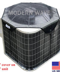 Central Air Conditioner Cover For Outside Units 32 By 32 With Adjustable Bungee Cords And Heavy Duty Mesh Top on AC unit