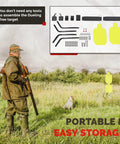 Heavy Duty Target Stand System NP550 Steel for 12x20 silhouette targets in field with hunter and dog for tactical training.