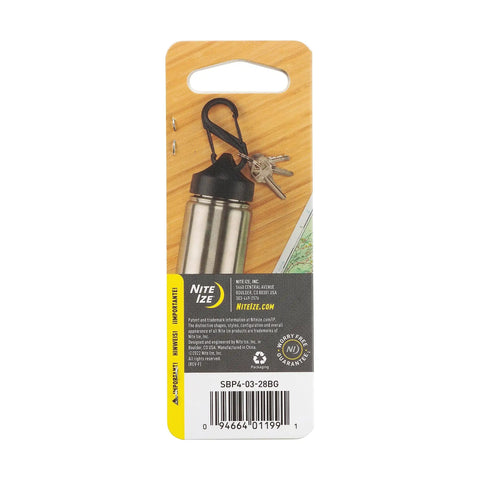 Dual S Shaped Carabiner Clip Size 4 For Keys And Gear, two gates for double clip attached to stainless steel bottle