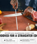 12 Inch Honing Rod Sharpening Steel for Kitchen Knives Realign Edge Fast and Easy for Home Cooks and Pros with Non Slip PakkaWood Handle and Durable Build for Everyday Kitchen Use, honing knife