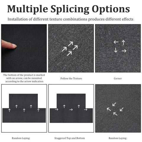 Installation options for DIY 20x20 Carpet Tile Set With Self Adhesive Strips, Dual Color Light and Dark Gray, 0.16 Inch Pile