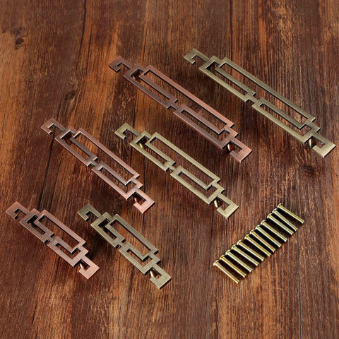 Set Of 5 Vintage Retro Style Kitchen Cabinet Door Handles And Drawer Pulls 177mm Length 6.97 Inches Antique Bronze Zinc Alloy