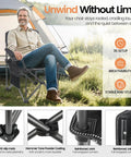 Two Pack Heavy Duty Oversized Camping Chairs For Adults Up To 400 Lb Capacity with man sitting by tent
