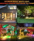 Lit Color Changing RGB Solar And USB Powered Outdoor Landscape Lights illuminate path and garden decor with multicolor display